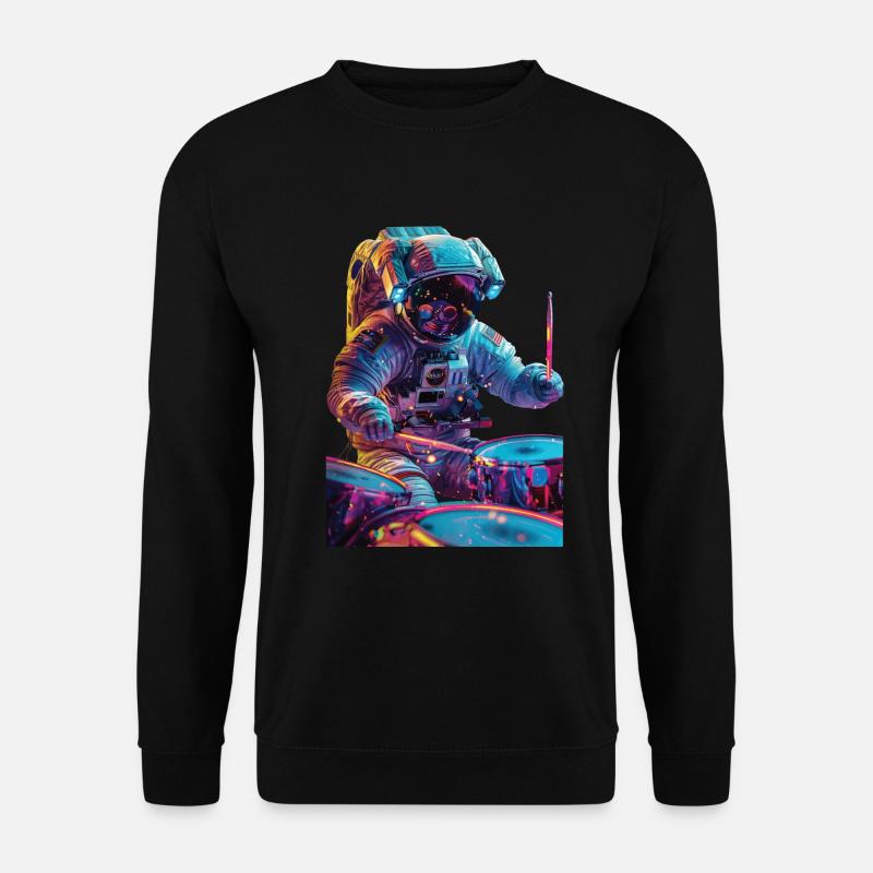Astronaut Trommeln - Unisex Pullover - Schwarz