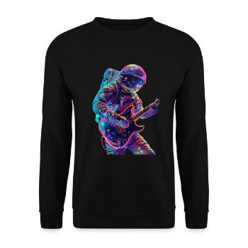 Guitare astronaute - Sweat-shirt Unisexe - noir - Devant - Alina (178cm) & Michal (187cm)