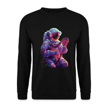 Astronaut Harfe - Unisex Pullover - Schwarz - Vorne - Alina (178cm) & Michal (187cm)