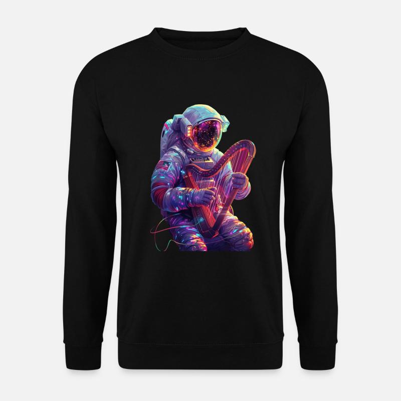 Astronaut Harfe - Unisex Pullover - Schwarz