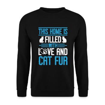 Cat Mom Gifts - Unisex Pullover - Schwarz - Vorne - Alina (178cm) & Michal (187cm)