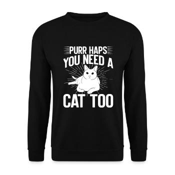 Cat Mom Gifts - Unisex Pullover - Schwarz - Vorne - Alina (178cm) & Michal (187cm)