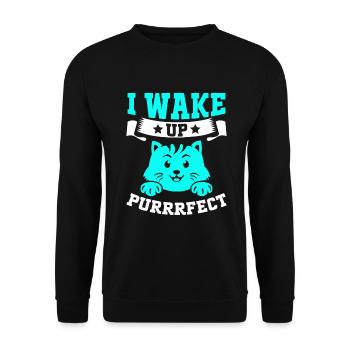 Cat Mom Gifts - Unisex Pullover - Schwarz - Vorne - Alina (178cm) & Michal (187cm)