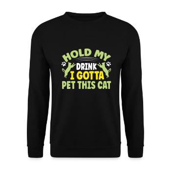 Cat Mom Gifts - Unisex Pullover - Schwarz - Vorne - Alina (178cm) & Michal (187cm)