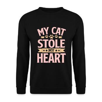 Cat Mom Gifts - Unisex Pullover - Schwarz - Vorne - Alina (178cm) & Michal (187cm)