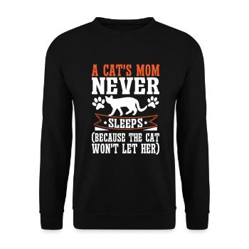 Cat Mom Gifts - Unisex Pullover - Schwarz - Vorne - Alina (178cm) & Michal (187cm)