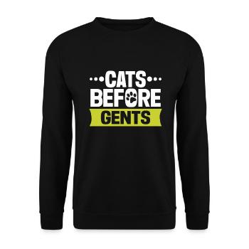 Cat Mom Gifts - Unisex Pullover - Schwarz - Vorne - Alina (178cm) & Michal (187cm)