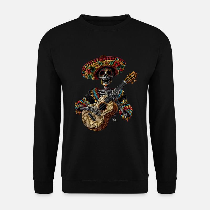 Ukulele Mexican Skeleton - Unisex Sweatshirt - black