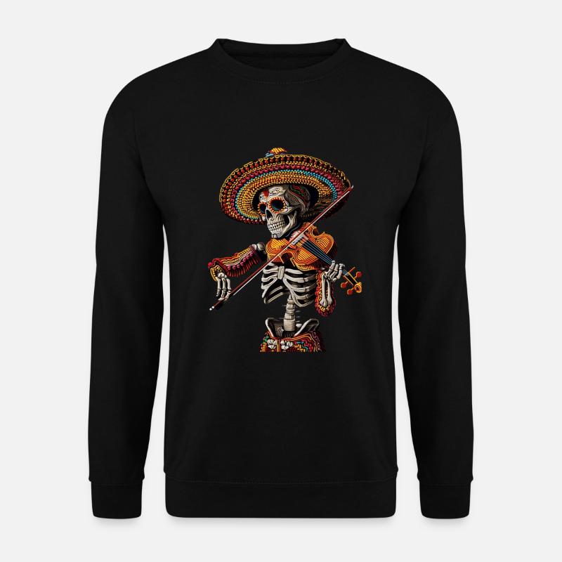 Mexikanisches Violin Skelett - Unisex Pullover - Schwarz