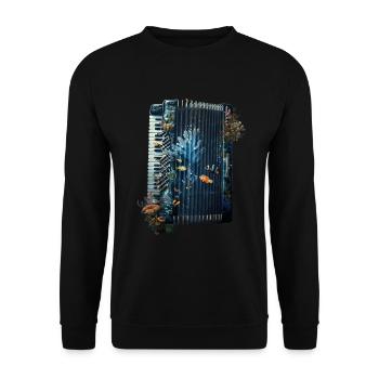 Fisch Akkordeon - Unisex Pullover - Schwarz - Vorne - Alina (178cm) & Michal (187cm)