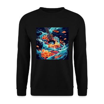 Guitare Poisson - Sweat-shirt Unisexe - noir - Devant - Alina (178cm) & Michal (187cm)