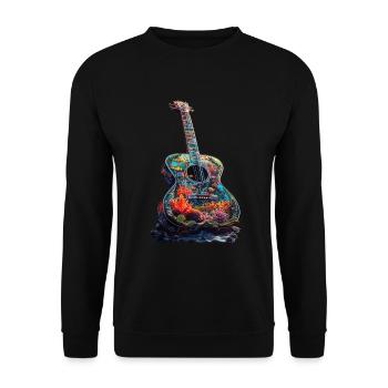 Guitare Poisson - Sweat-shirt Unisexe - noir - Devant - Alina (178cm) & Michal (187cm)