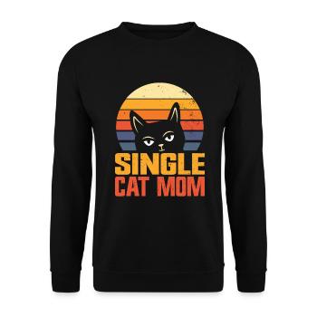 Cat Mom Gifts - Unisex Pullover - Schwarz - Vorne - Alina (178cm) & Michal (187cm)