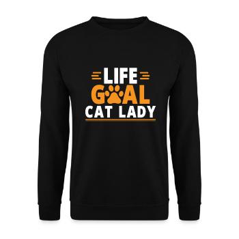 Cat Mom Gifts - Unisex Pullover - Schwarz - Vorne - Alina (178cm) & Michal (187cm)