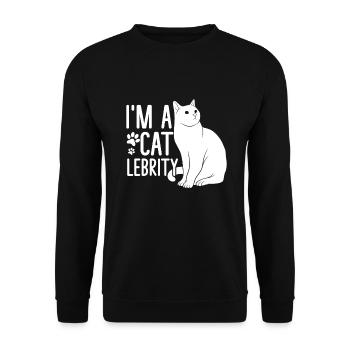Cat Mom Gifts - Unisex Pullover - Schwarz - Vorne - Alina (178cm) & Michal (187cm)
