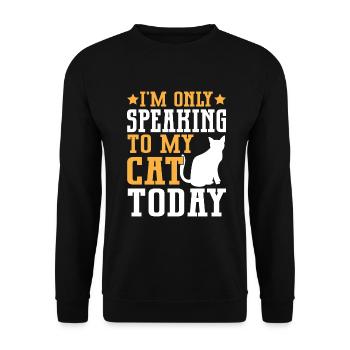 Cat Mom Gifts - Unisex Pullover - Schwarz - Vorne - Alina (178cm) & Michal (187cm)