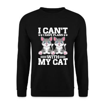 Cat Mom Gifts - Unisex Pullover - Schwarz - Vorne - Alina (178cm) & Michal (187cm)