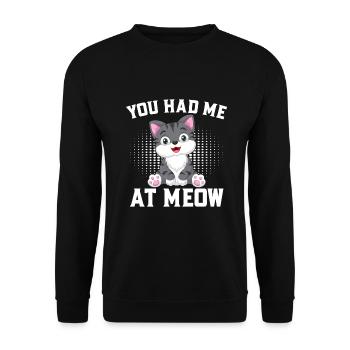 Cat Mom Gifts - Unisex Pullover - Schwarz - Vorne - Alina (178cm) & Michal (187cm)