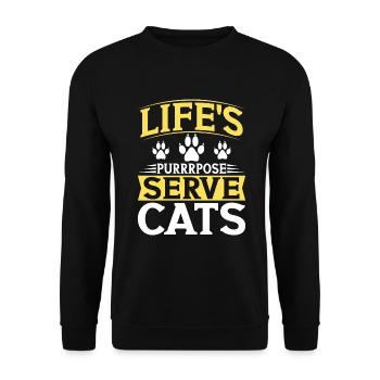 Cat Mom Gifts - Unisex Pullover - Schwarz - Vorne - Alina (178cm) & Michal (187cm)