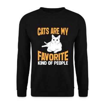 Cat Mom Gifts - Unisex Pullover - Schwarz - Vorne - Alina (178cm) & Michal (187cm)