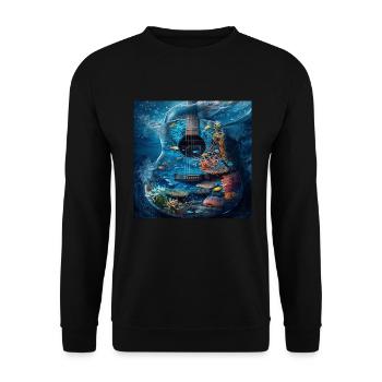 Guitare Poisson - Sweat-shirt Unisexe - noir - Devant - Alina (178cm) & Michal (187cm)
