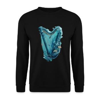 Fisch Harfe - Unisex Pullover - Schwarz - Vorne - Alina (178cm) & Michal (187cm)
