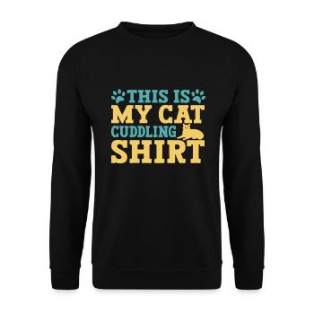 Cat Mom Gifts - Unisex Pullover - Schwarz - Vorne - Alina (178cm) & Michal (187cm)