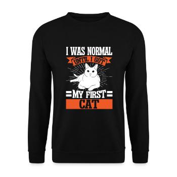 Cat Mom Gifts - Unisex Pullover - Schwarz - Vorne - Alina (178cm) & Michal (187cm)