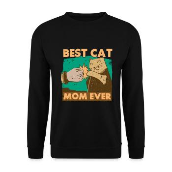 Cat Mom Gifts - Unisex Pullover - Schwarz - Vorne - Alina (178cm) & Michal (187cm)