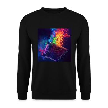 Akkordeon - Unisex Pullover - Schwarz - Vorne - Alina (178cm) & Michal (187cm)