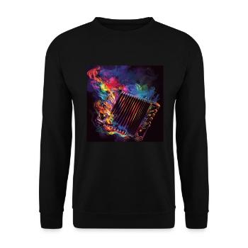 Akkordeon - Unisex Pullover - Schwarz - Vorne - Alina (178cm) & Michal (187cm)