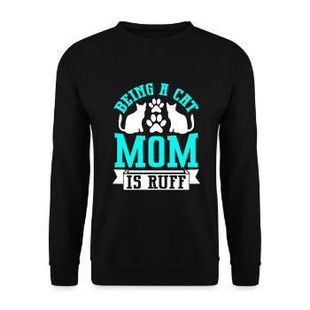 Cat Mom Gifts - Unisex Pullover - Schwarz - Vorne - Alina (178cm) & Michal (187cm)