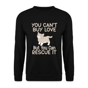 Cadeaux de sauvetage de chat - Sweat-shirt Unisexe - noir - Devant - Alina (178cm) & Michal (187cm)