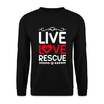 Cadeaux de sauvetage de chat - Sweat-shirt Unisexe - noir - Devant - Alina (178cm) & Michal (187cm)