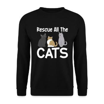 Cadeaux de sauvetage de chat - Sweat-shirt Unisexe - noir - Devant - Alina (178cm) & Michal (187cm)