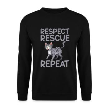 Cadeaux de sauvetage de chat - Sweat-shirt Unisexe - noir - Devant - Alina (178cm) & Michal (187cm)