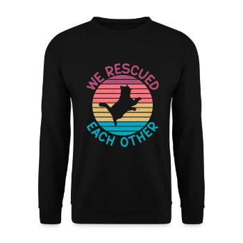 Cadeaux de sauvetage de chat - Sweat-shirt Unisexe - noir - Devant - Alina (178cm) & Michal (187cm)