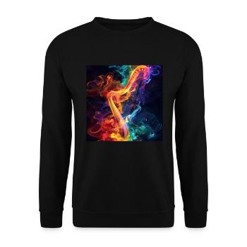 Harfe - Unisex Pullover - Schwarz - Vorne - Alina (178cm) & Michal (187cm)