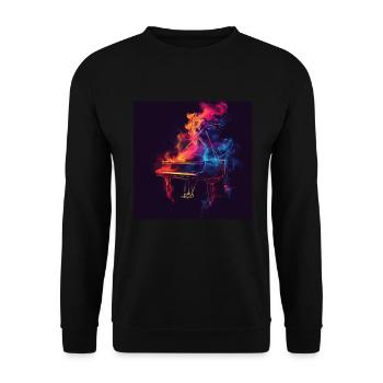 Piano - Sweat-shirt Unisexe - noir - Devant - Alina (178cm) & Michal (187cm)