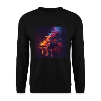 Piano - Sweat-shirt Unisexe - noir - Devant - Alina (178cm) & Michal (187cm)