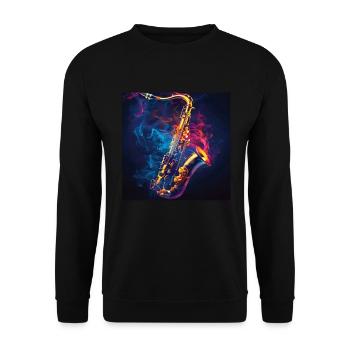 Saxophone - Sweat-shirt Unisexe - noir - Devant - Alina (178cm) & Michal (187cm)