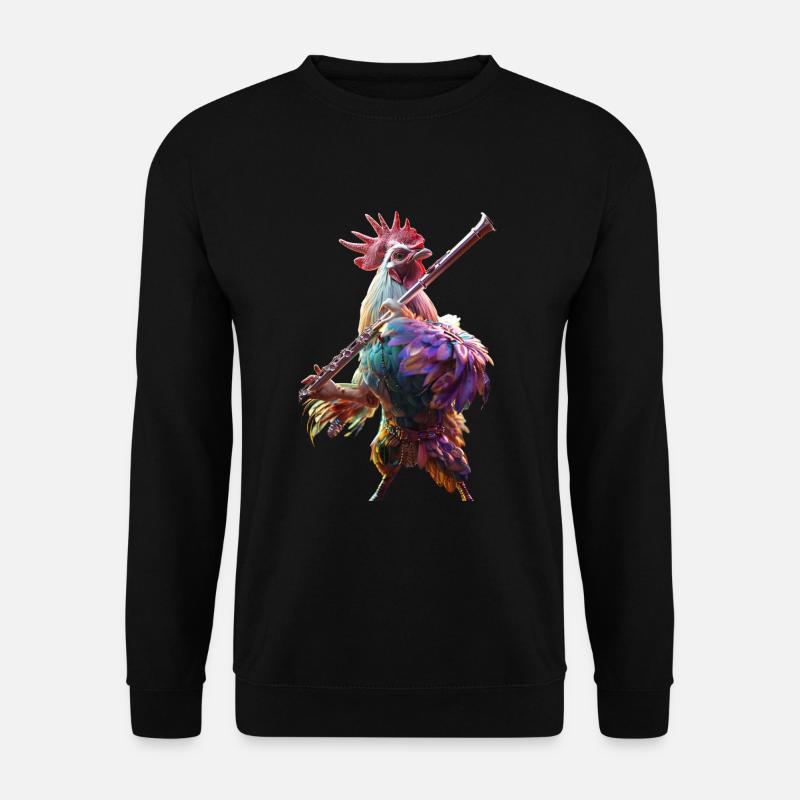 Hahn Flöte - Unisex Pullover - Schwarz