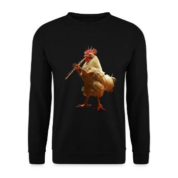 Flûte de coq - Sweat-shirt Unisexe - noir - Devant - Alina (178cm) & Michal (187cm)