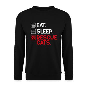 Cadeaux de sauvetage de chat - Sweat-shirt Unisexe - noir - Devant - Alina (178cm) & Michal (187cm)