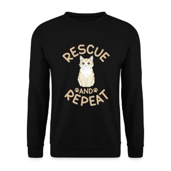 Cadeaux de sauvetage de chat - Sweat-shirt Unisexe - noir - Devant - Alina (178cm) & Michal (187cm)