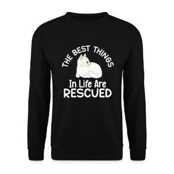 Cadeaux de sauvetage de chat - Sweat-shirt Unisexe - noir - Devant - Alina (178cm) & Michal (187cm)