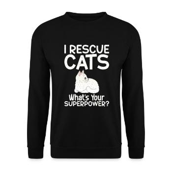 Cadeaux de sauvetage de chat - Sweat-shirt Unisexe - noir - Devant - Alina (178cm) & Michal (187cm)