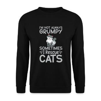 Cadeaux de sauvetage de chat - Sweat-shirt Unisexe - noir - Devant - Alina (178cm) & Michal (187cm)