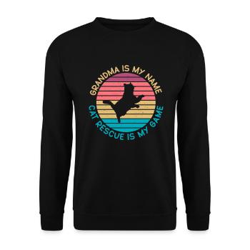 Cadeaux de sauvetage de chat - Sweat-shirt Unisexe - noir - Devant - Alina (178cm) & Michal (187cm)