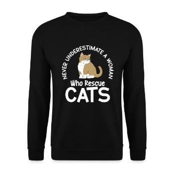 Cadeaux de sauvetage de chat - Sweat-shirt Unisexe - noir - Devant - Alina (178cm) & Michal (187cm)